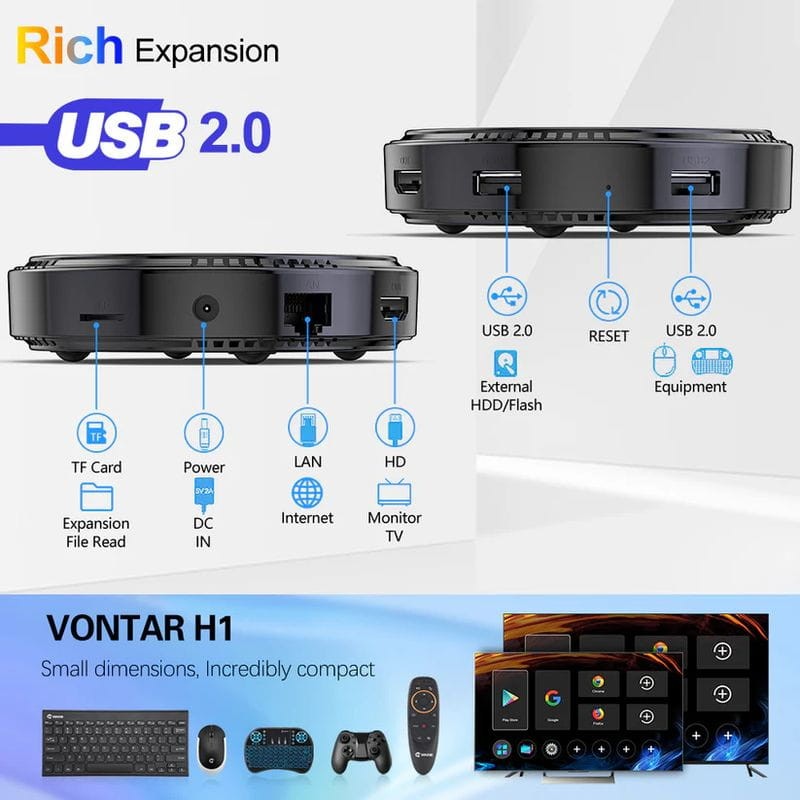 Vontar H1 H618 4Go/64Go WiFi 6 Android 12.0 - Android TV - Ítem8