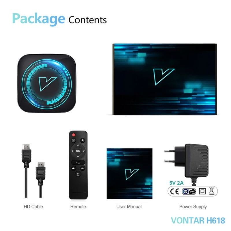 Vontar H618 2Go/16Go 4K Android 12.0 - Android TV - Ítem9