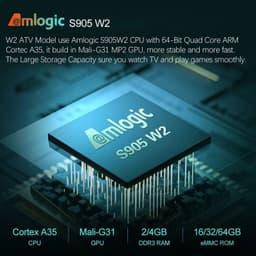 Procesador de Vontar W2 ATV S905W2 2GB/16GB Dual WiFi Android 11.0 - Android TV