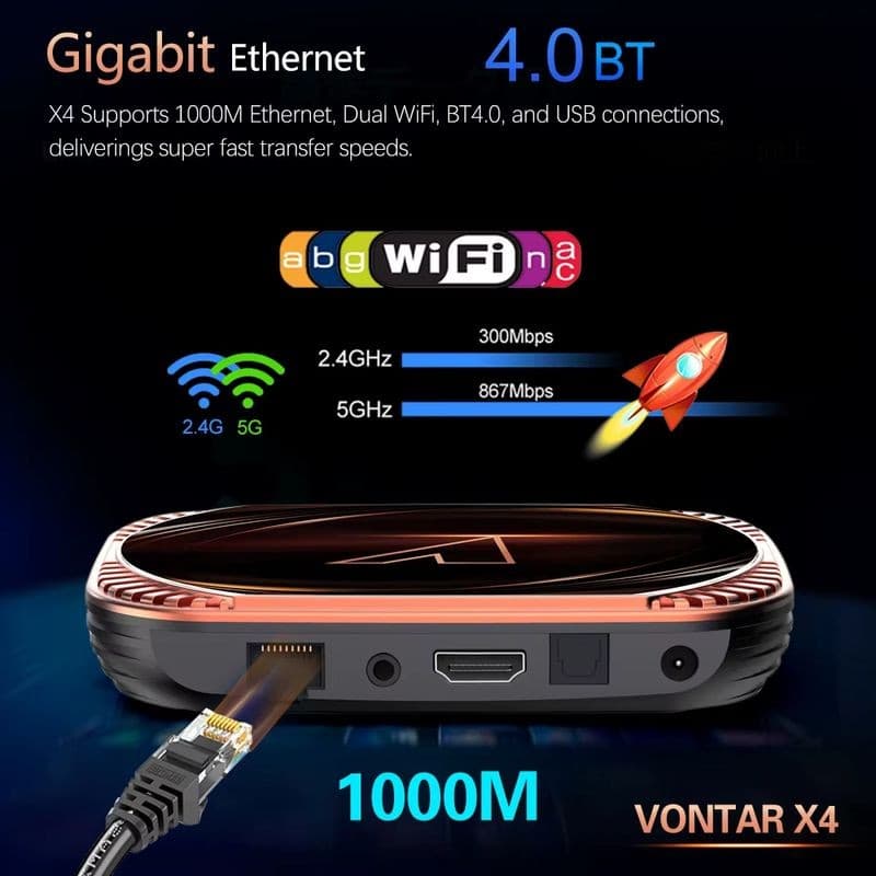 Gran calidad de Vontar X4 S905X4 4GB/128GB Dual WiFi Android 11.0 - Android TV