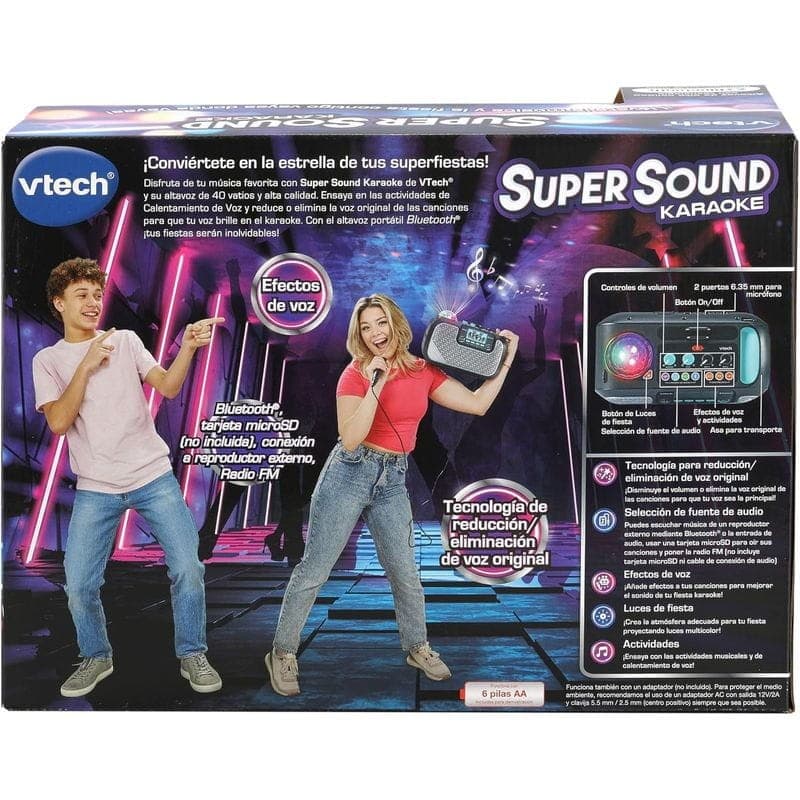 Dos de la boîte de Vtech Super Sound Karaoké Noir