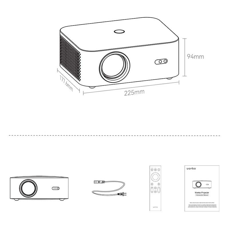 Projetor Wanbo X2 Max FHD 1GB/8GB Android 9.0 Branco - Item6