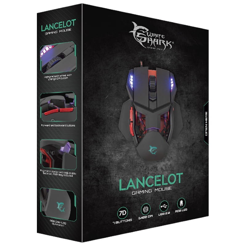 Souris Gaming White Shark Lancelot GM-9002 USB - 6400 DPI - Ítem8