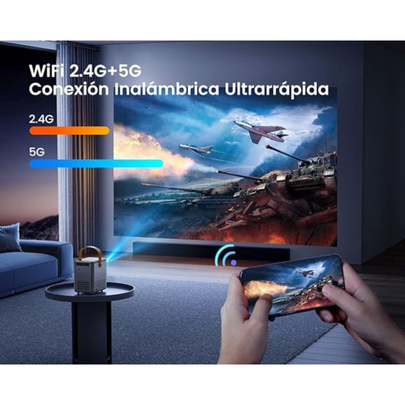 Wimius P61 Dual WiFi Noir - Mini Projecteur - Ítem2