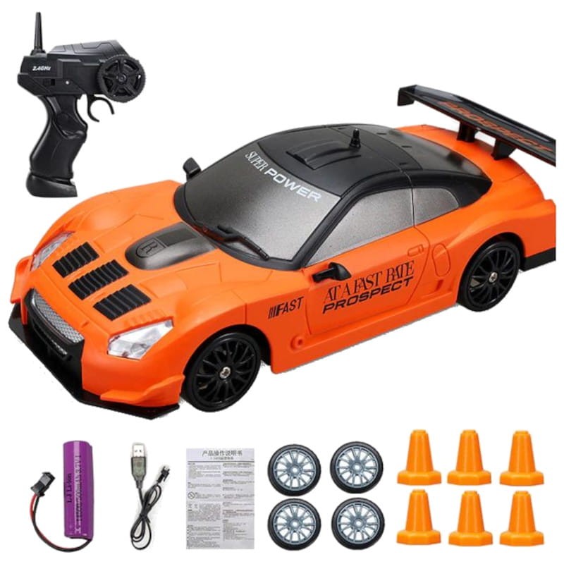 WLtoys SC24A05-1 1/24 4WD Drift Laranja - Carro RC Elétrico - Item1