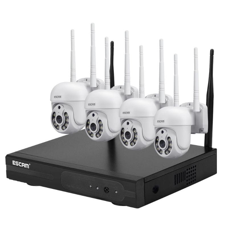 Kit de vidéosurveillance IP Escam WNK714 IP 3MP Wifi 4 Caméras Blanc - Ítem