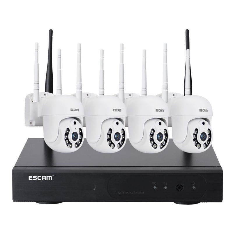 Kit videovigilancia IP Escam WNK714 Wifi 3MP 4 Cámaras Blanco - Ítem1