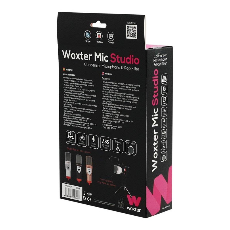 Woxter Mic Studio Micrófono Condensador Negro - Voltaje de funcionamiento: DC 1.5V - Ítem7