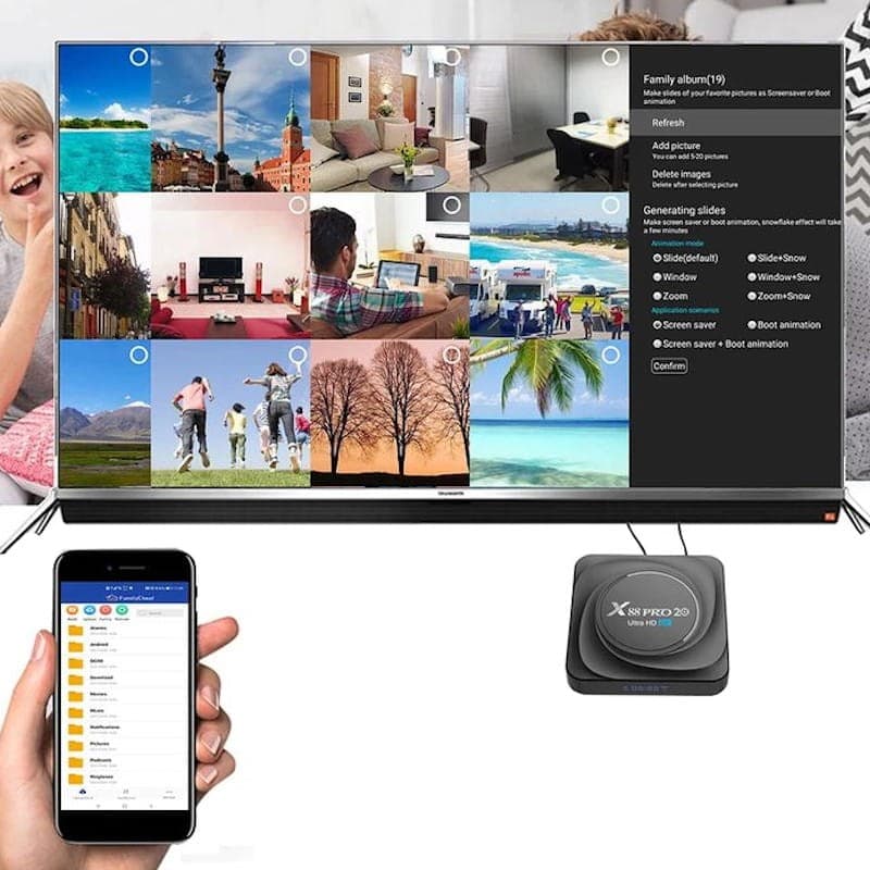 Conexão sem fio do X88 Pro 20 8GB/128GB 4K Wifi Duplo Bluetooth Android 11 - Android TV
