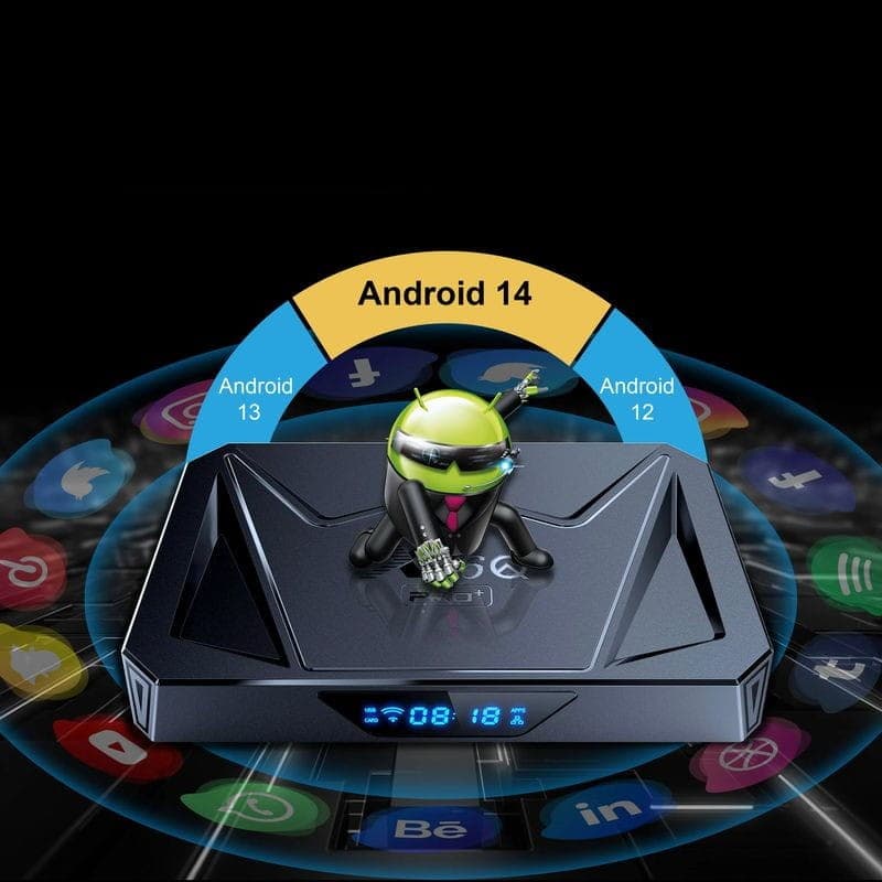 Puissant de X96Q Pro Plus H728 4 Go/32 Go Double Wifi Android 14 Noir - Android TV