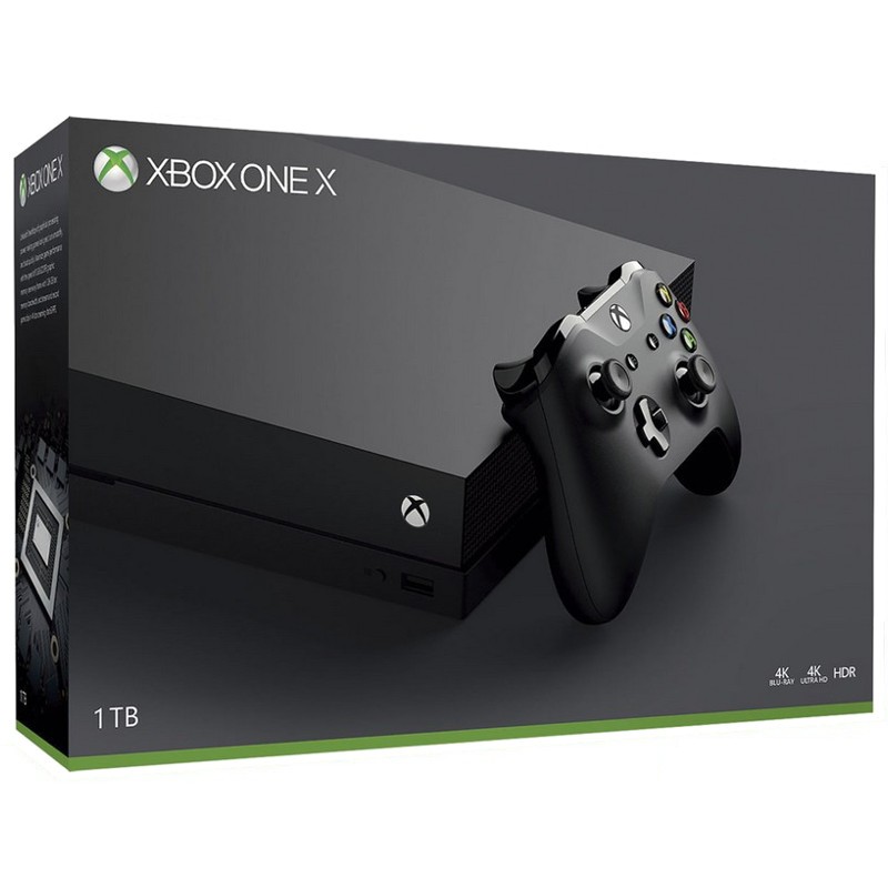 Xbox One X 1TB - Color Negro - GDDR5 de 12 GB - GPU 6 teraflops - 4K Ultra HD - CPU AMD 8 Núcleos - HDR - Sonido Espacial - Retrocompatibilidad Xbox 360 - Parches Gratuitos para Juegos Anteriores en 4K - WiFi de Banda Dual - Ítem