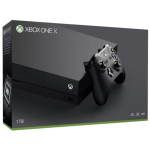 Xbox One X 1TB - Color Negro - GDDR5 de 12 GB - GPU 6 teraflops - 4K Ultra HD - CPU AMD 8 Núcleos - HDR - Sonido Espacial - Retrocompatibilidad Xbox 360 - Parches Gratuitos para Juegos Anteriores en 4K - WiFi de Banda Dual
