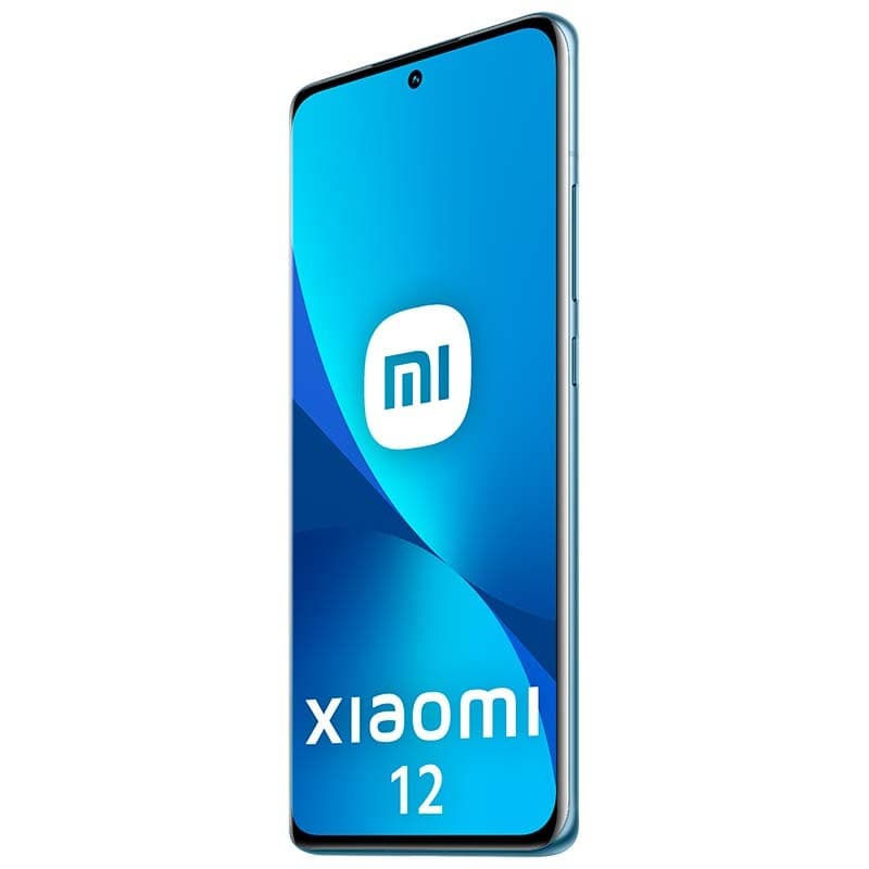 Xiaomi 12 8GB/256GB Azul - Frontal e lado esquerdo