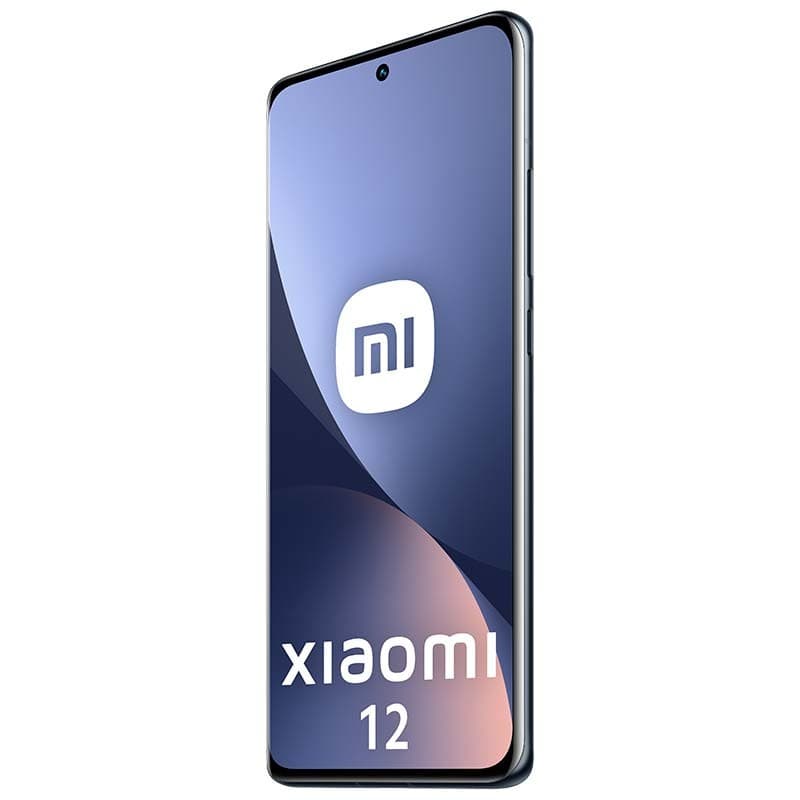 vista frontal y lateral derecho del Xiaomi 12 8GB/128GB Gris