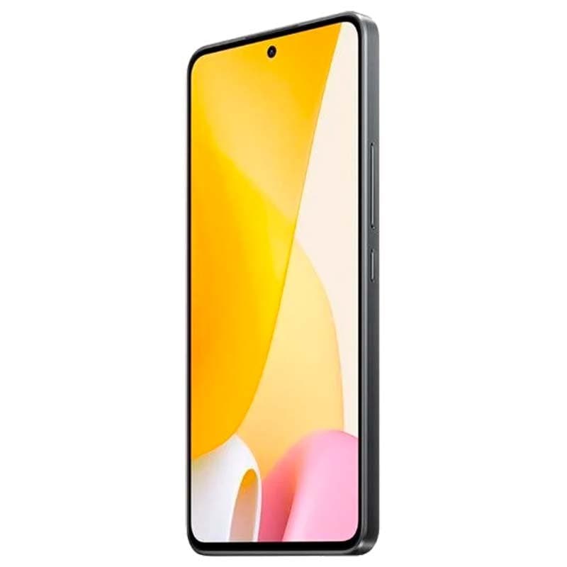 Xiaomi 12 Lite 8Go/128Go Noir avec écran bord à bord perforé centré, bords fins, tranche latérale avec boutons volume et alimentation, coloris noir