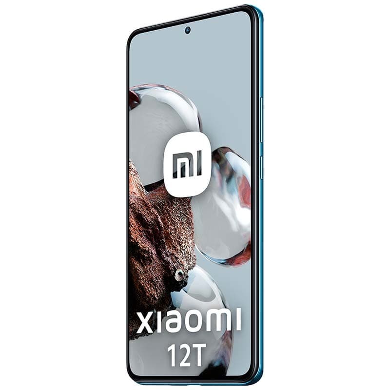 vista frontal y lateral derecho del Teléfono móvil Xiaomi 12T 8GB/256GB Azul