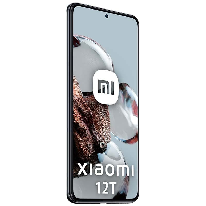 vista frontal y lateral izquierdo del Teléfono móvil Xiaomi 12T 8GB/128GB Negro