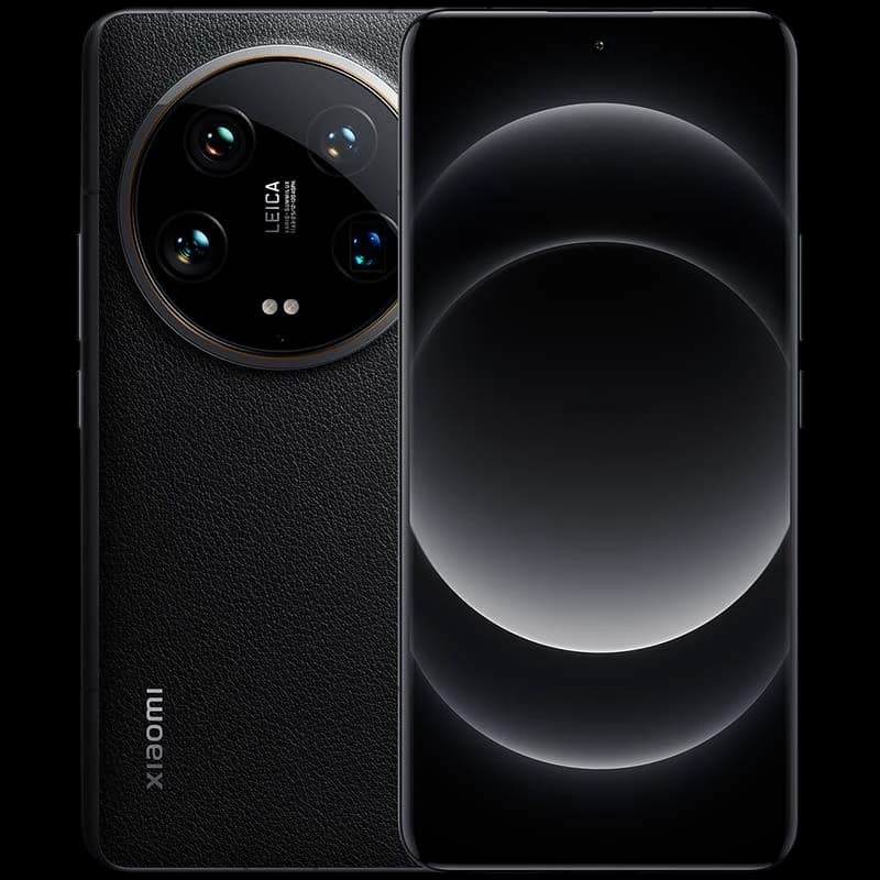 Xiaomi 14 Ultra 5G noir reconditionné bon état, dos en finition cuir, module photo circulaire Leica à 4 capteurs, écran bord à bord avec poinçon central