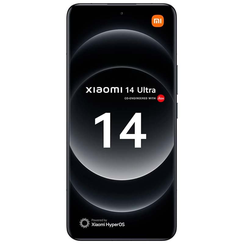 Xiaomi 14 Ultra 5G noir, écran bord à bord avec bords fins et caméra selfie poinçon, logo Leica en haut, 16 Go RAM et 512 Go, reconditionné bon état