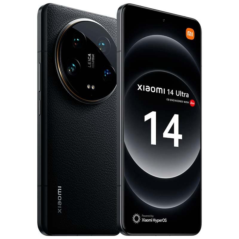 Xiaomi 14 Ultra 5G noir, écran bord à bord, dos effet cuir, module photo circulaire Leica à quatre capteurs, reconditionné bon état, 16 Go 512 Go