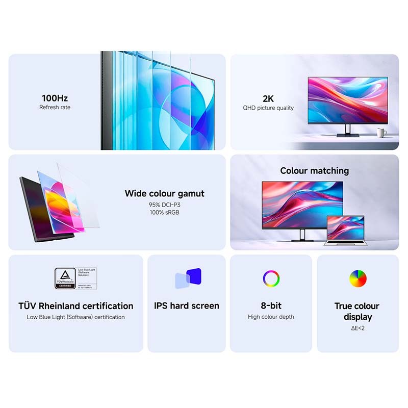 Xiaomi 2K Monitor A27Qi 27'' IPS LCD 100Hz 6ms GTG - Monitor para PC - Ítem1