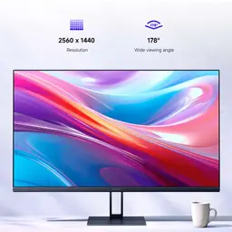 Xiaomi 2K A27Qi 27 pouces IPS LCD, cadre fin, résolution 2560 x 1440, angle de vue 178°, dalle mate, couleurs vives, design épuré sur pied stable