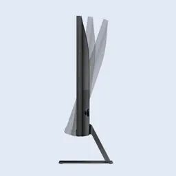 Profil latéral de l’écran Xiaomi 2K A27Qi 27 pouces montrant inclinaison ajustable, châssis fin, pied métallique stable et design épuré en noir