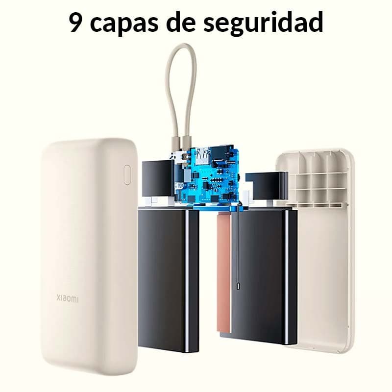 Xiaomi 33W Power Bank 20000mAh (Câble Intégré) Marron - couches de sécurité