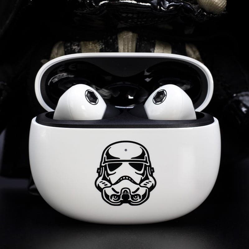 Vraie photo Casque Xiaomi Buds 3 Star Wars Edition Stormtrooper Blanc vue de face