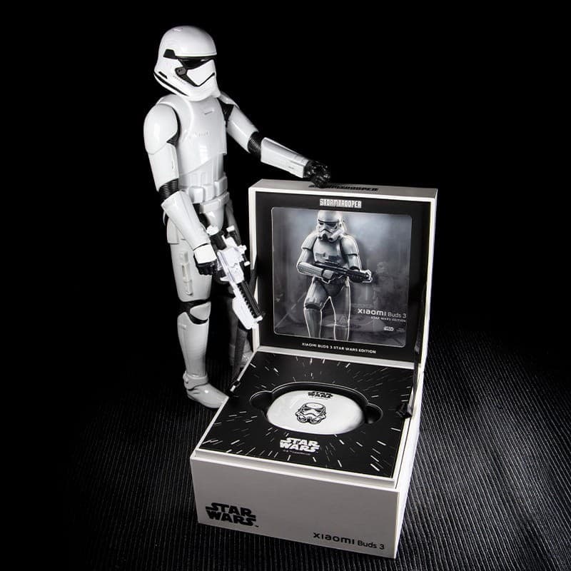 Xiaomi Buds 3 Star Wars Edition Stormtrooper Blanc boîte ouverte photo réelle