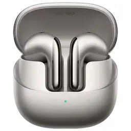 vista frontal dos Xiaomi Buds 5 ANC cinzentos