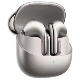vista frontal e lateral dos Xiaomi Buds 5 ANC cinzentos