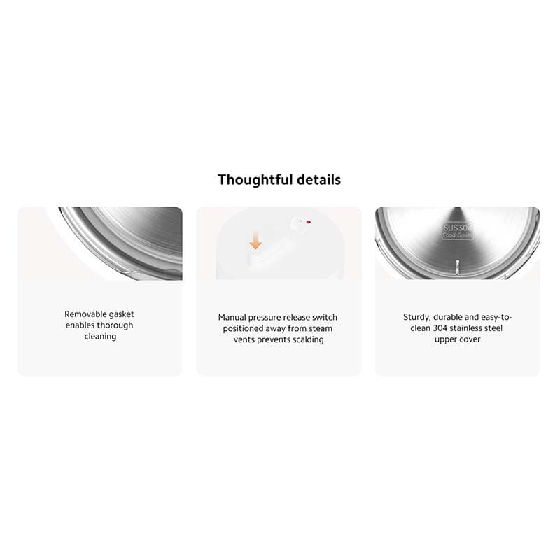 Xiaomi Electric Pressure Cooker 4.8L - detalles de diseño