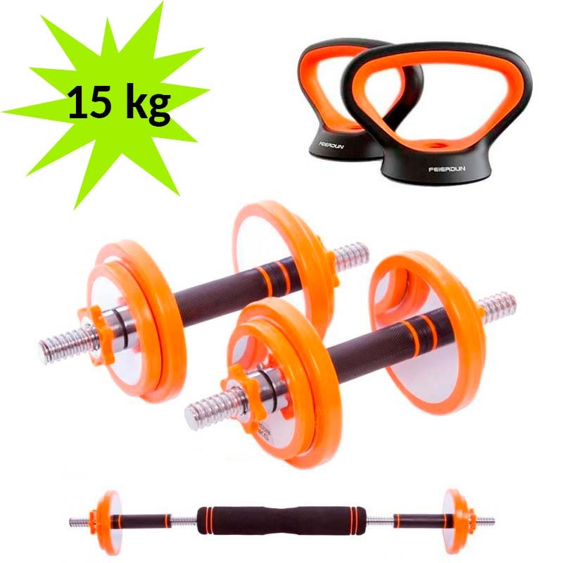 Kit de Musculation Haltères + Barre + Kettlebell Xiaomi FED Acier 15kg - Ítem