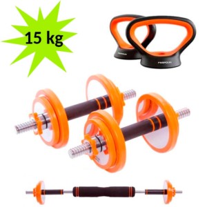 Kit de Musculação Halteres + Barra + Kettlebell Xiaomi FED Aço 15kg