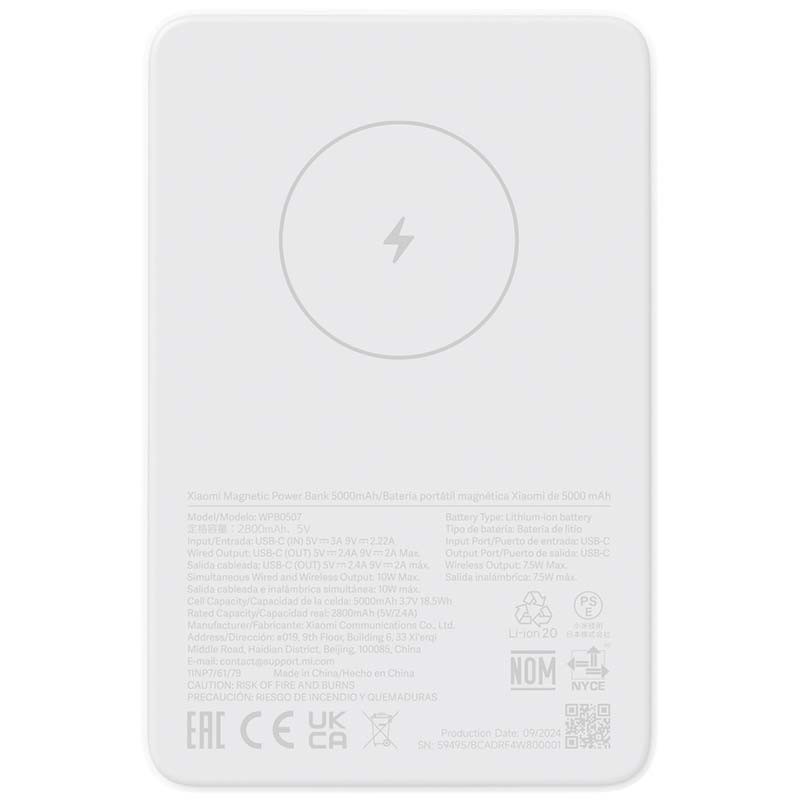 Xiaomi Magnetic Power Bank 5000mAh - Bateria Externa 20W com MagSafe - Item