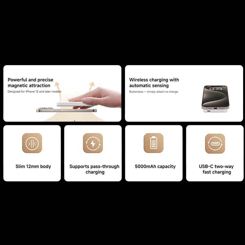 Xiaomi Magnetic Power Bank 5000mAh - Bateria Externa 20W com MagSafe - Item1