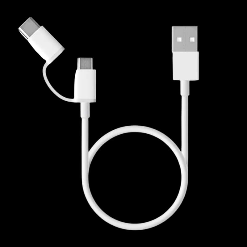 Xiaomi Mi USB para USB Cabo Tipo C / Micro USB 30cm - Branco