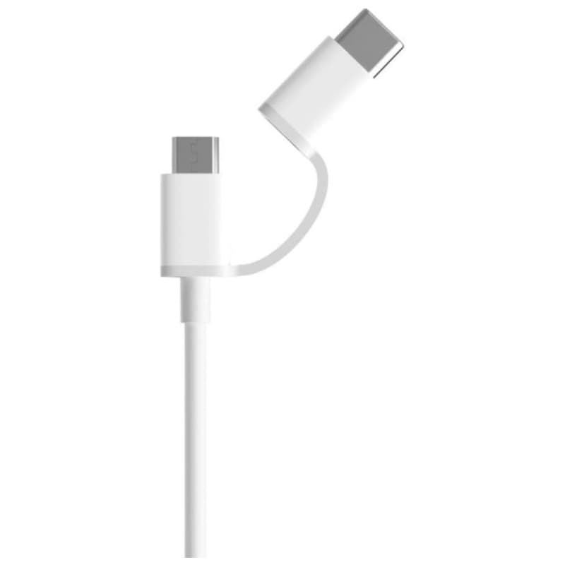 Xiaomi Mi USB para USB Tipo C/Micro USB Cabo 30cm - Frente Branca