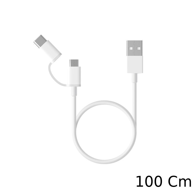 Xiaomi Mi Cable USB vers USB Type C/Micro USB 100cm - Blanc