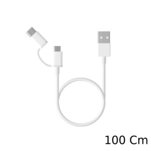 Xiaomi Mi Cable USB vers USB Type C/Micro USB 100cm - Blanc