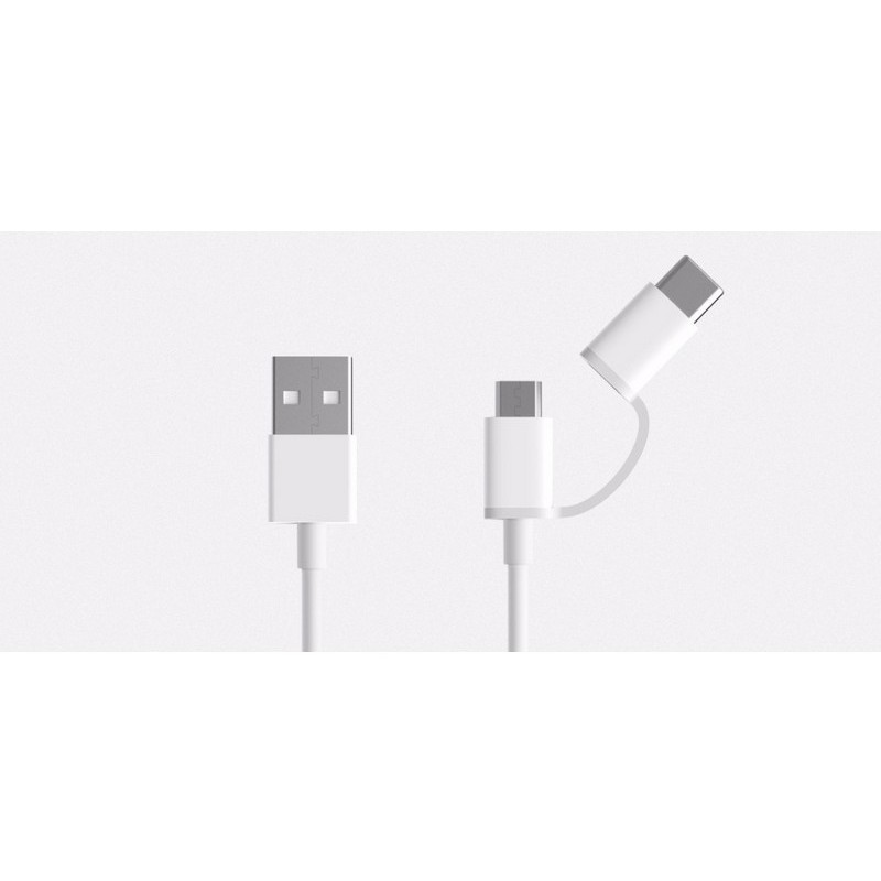 Xiaomi Mi USB para USB Cabo Tipo C / Micro USB 30cm - Branco - Item1