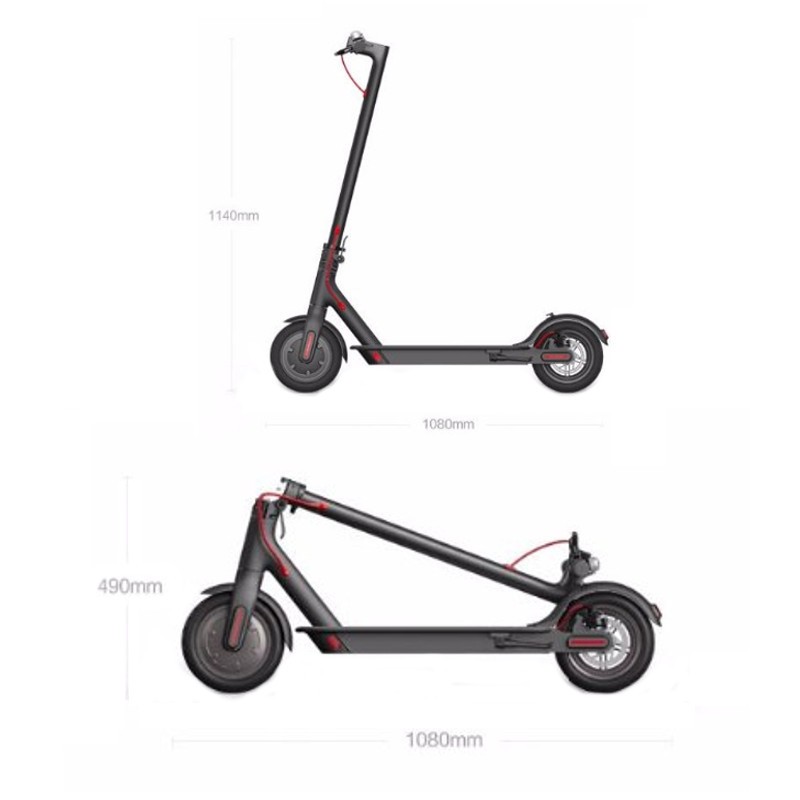 Xiaomi Mi Electric Scooter M365 Preto - Preto - Design de Iluminação - Quadro de Alumínio Aeroespacial - Bateria de 18.650 mAh - 30 km Viagem / Carga Única - Design Dobrável - Faróis Ultrabright - Luzes de Travagem Vermelhas - Item3
