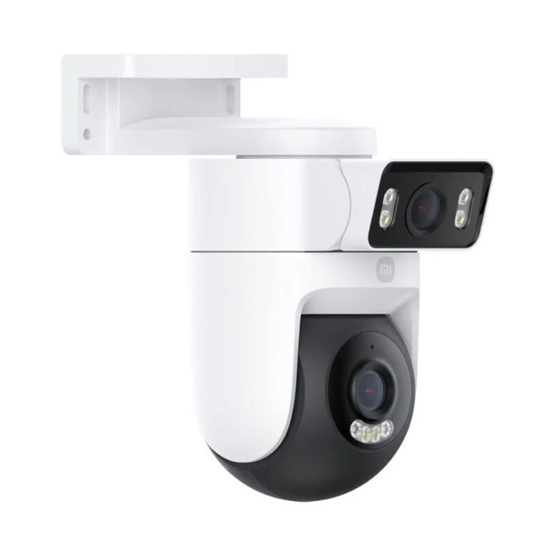 Câmara exterior Xiaomi CW500 Dual WiFi 2,5K branca com módulo duplo, LEDs frontais, visão noturna a cores, lente PTZ e suporte de parede robusto