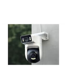 Câmara exterior Xiaomi CW500 Dual WiFi 2,5K branca, corpo robusto IP66, lente PTZ e módulo dual com LEDs e visão noturna a cores; montagem em parede