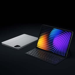 Capa com teclado para Xiaomi Pad 7 7 Pro 11,2 preta, com suporte dobrável, teclas de perfil baixo e encaixe magnético; protege e transforma o tablet em mini