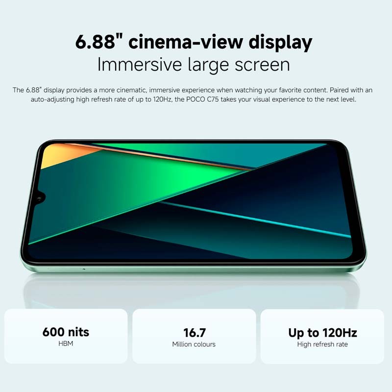 Xiaomi Poco C75 6Go/128Go Vert - Téléphone portable - Ítem3