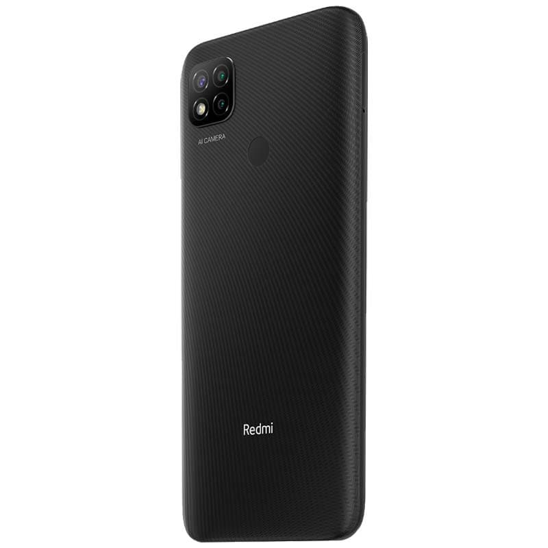 vista trasera y lateral del Teléfono móvil Xiaomi Redmi 9C NFC 3GB/64GB Gris