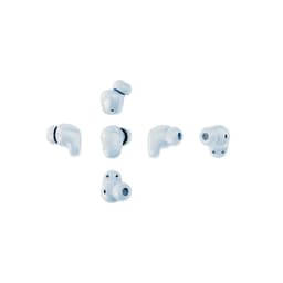 Xiaomi Redmi Buds 6 Play Azul, fones intra-auriculares compactos em várias vistas; acabamento azul claro brilhante, bicos com borrachas e microfones integrados