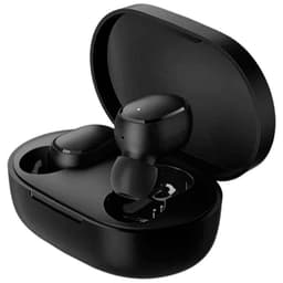 Vista frontal e lateral dos auriculares Bluetooth Xiaomi Redmi Buds Essential Preto